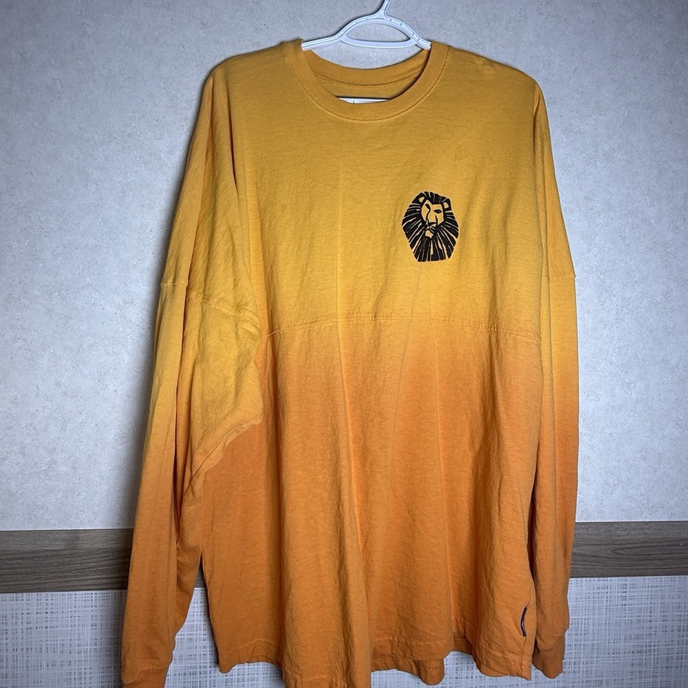 Disney The Lion King Long Sleeve Yellow Ombre Spirit Jersey Adult Size XL